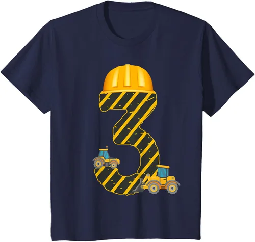 Vista 7 de Camiseta excavadora para niños de 3 años de edad, diseño de excavadora, Negro