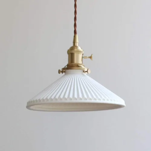 Vista 6 de E26 Moderna lámpara colgante creativa minimalista, lámpara de cerámica blanca, lámpara colgante de comedor, luz colgante de barra de noche