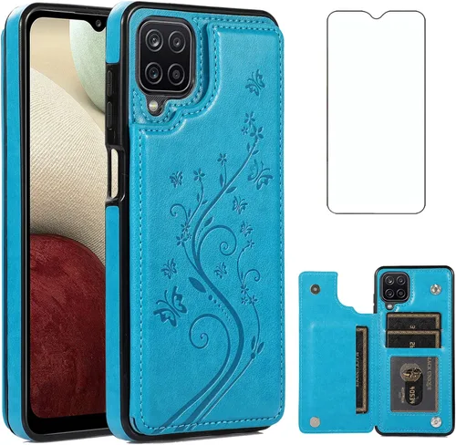 Vista 11 de Funda de teléfono para Samsung Galaxy A42 5G con protector de pantalla de vidrio templado, tarjetero con soporte para tarjetero, soporte para celda