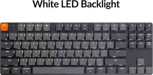 Vista 8 de Keychron K1 SE, 87 teclas ultra delgado inalámbrico BluetoothUSB con cable teclado mecánico con retroiluminación LED blanca, interruptor marrón