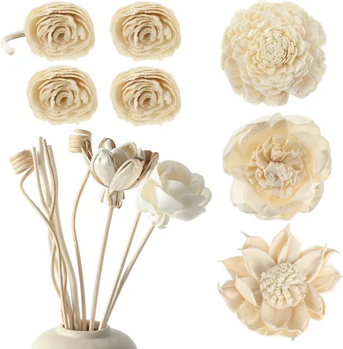 Vista 10 de Waydress 15 Piezas Difusor Flores Sola Mixtas Material Natural Aromaterapia Varillas Flores de Madera Decorativas Aromaterapia Colocación de Flores
