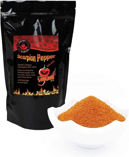 Vista 3 de Pimiento trinidad escorpión seco, picante, difícil de encontrar, edición limitada de la pimienta más caliente en el mundo, 1.4 millones shu