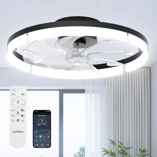 Vista 13 de addlon - Ventiladores de techo de 20 pulgadas con luces y control remoto Blanco - Estrellado