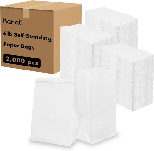 Vista 13 de Karat 1/8 Barrel Brown Kraft Paper Grocery Bags, 10.1x6.8x14.4 in, 500ct
