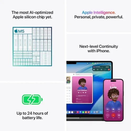 Vista 8 de Apple MacBook Pro de 14 pulgadas con chip M5, CPU de 10 núcleos y GPU de 10 núcleos, finales de 2025 - Negro espacial, estándar, memoria de 32 GB