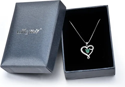 Vista 13 de Regalo de cumpleaños para mamá, collar con dije de corazón de plata esterlina 925 con texto en inglés "I Love You Mom