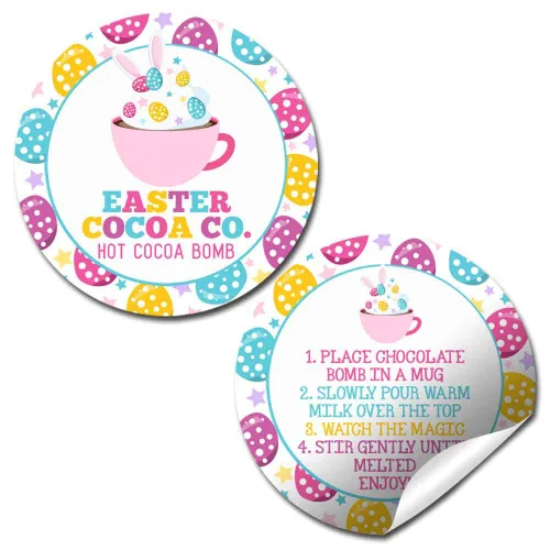 Vista 10 de AmandaCreation - Etiquetas adhesivas para embalaje con temática de gnomo de Pascua con temática de conejo de gnomo de Pascua con bomba de cacao