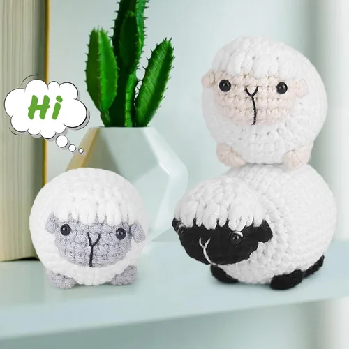 Vista 6 de Kit de ganchillo para principiantes, kit de inicio de ganchillo con tutoriales en video paso a paso, suministros de tejido de ganchillo Amigurumi