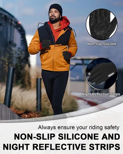 Vista 5 de RIGWARL Guantes impermeables para clima frío y frío, guantes de invierno para hombres y mujeres con pantalla táctil