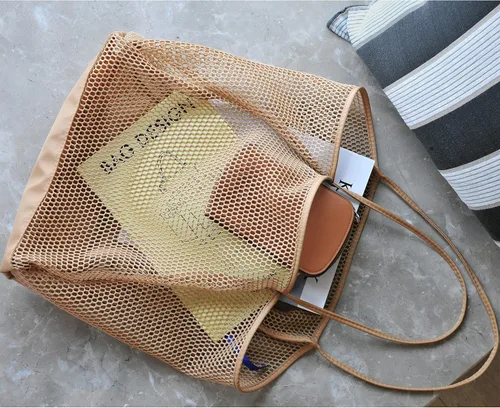 Vista 6 de Bolsa de hombro para mujer de malla para la playa