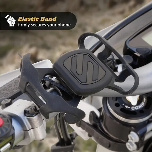 Vista 4 de Scosche MBM2SMI MagicMount Soporte magnético para teléfono para bicicleta, ajuste universal, 360 vistas, bandas elásticas de goma ajustables