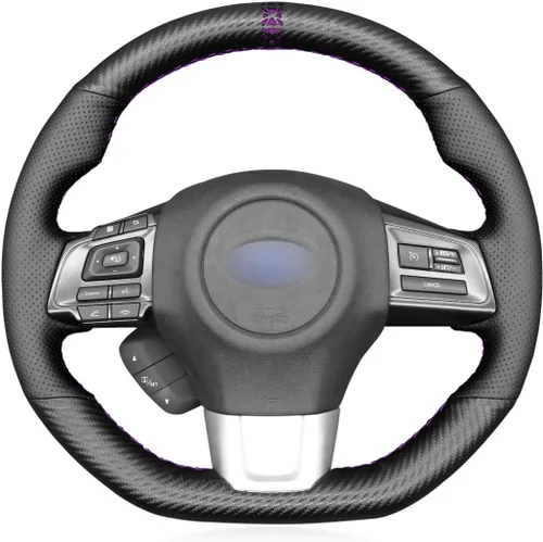 Vista 25 de MEWANT Funda de volante de automóvil transpirable cosida a mano para Subaru WRX 2015-2021 / WRX STI 2015-2021, accesorios para volante Subaru WRX