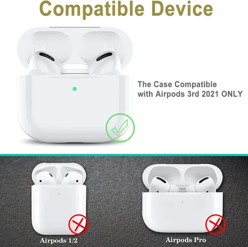 Vista 5 de Funda de silicona con diseño de guepardo para Airpods 3 de YOMPLOW 2021, funda para Apple Airpods de 3ª generación, estampado floral, funda suave