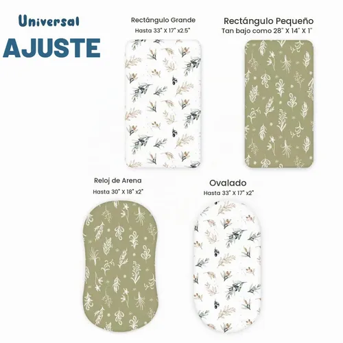 Vista 5 de Juego de sábanas ajustadas ultra suaves y elásticas para moisés, 2 unidades, hoja universal para cuna, ajuste para reposapiés rectangular, ovalado