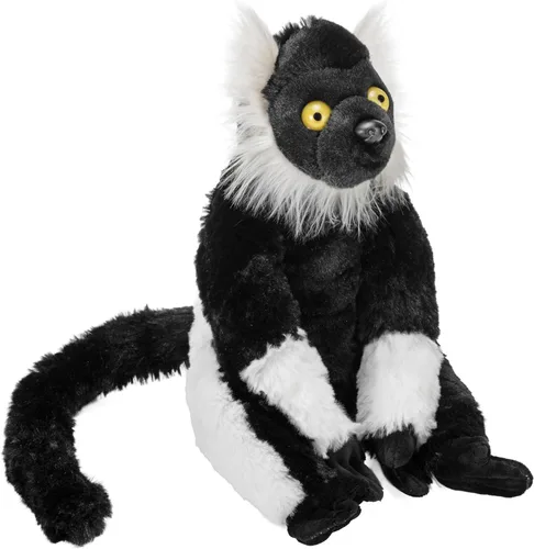 Vista 7 de Wild Republic Black and White Lemur, Cuddlekins Mini, animal de peluche, 8 pulgadas, regalo para niños, juguete de peluche, botellas de agua