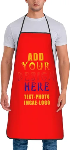 Vista 19 de Delantales personalizados para añadir nombre, logotipo, texto, foto, diseño de imagen, delantal de chef para grandes regalos