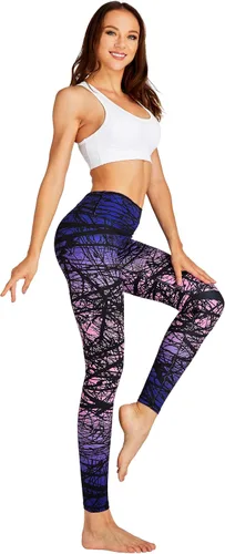 Vista 2 de COOLOMG Leggings de yoga para mujer, mallas para correr, leggings de tiro bajo, para entrenamiento, gimnasio, con bolsillos ocultos