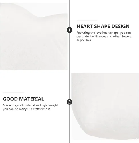 Vista 6 de VALICLUD Corazón grande de espuma de poliestireno en forma de corazón para manualidades, modelado, corazones de espuma floral para pintura de ramos