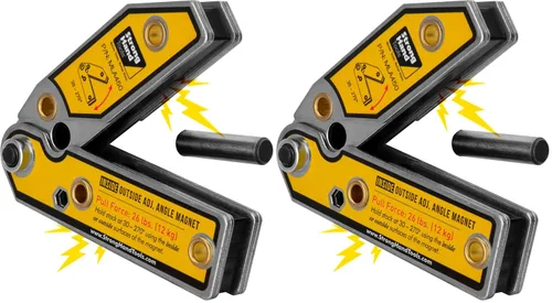 Vista 8 de Strong Hand Tools MLA600 - Cuadrado magnético ajustable para soldadura, imanes interiores/exteriores, pasador de ajuste de ángulo, fuerza