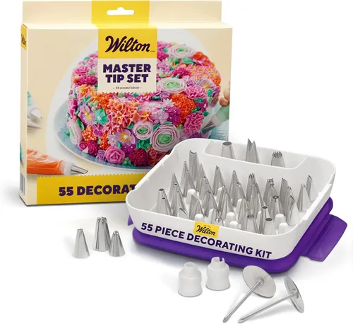 Vista 7 de Wilton - Juego de puntas de tubería, decoración de cupcakes, 9 piezas con estuche de transporte 9-Piece Stainless Steel Tip Set with Carrying Case