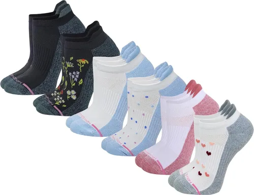 Vista 7 de Dr. Motion 6 pares de calcetines de compresión transpirables acolchados de corte bajo para mujer