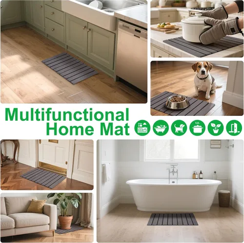 Vista 9 de cuomaop Kitchen Master Bundle: freidora de acero inoxidable de 9.4 pulgadas con medidor de temperatura + alfombrilla de secado de diatomita plegable