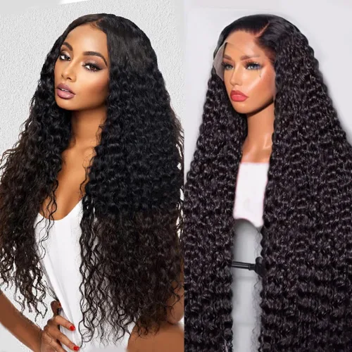 Vista 11 de Pelucas de cabello humano con encaje frontal de onda profunda 13x4 de 200 densidad, pelucas de encaje frontal HD de cabello humano completo