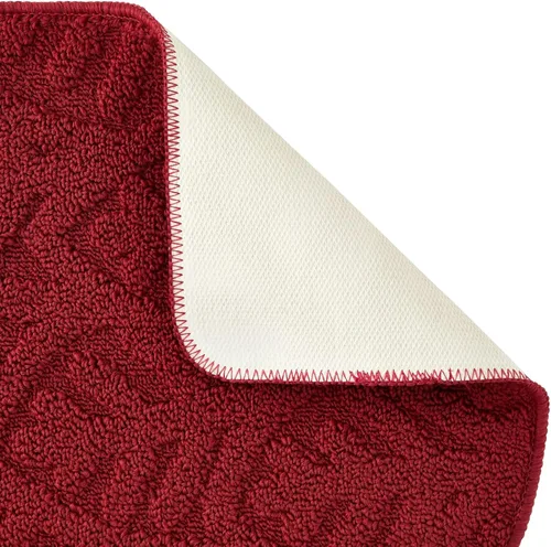 Vista 5 de Farmlyn Creek Tapetes de cocina antideslizantes para piso, alfombra de cocina roja de medio círculo con respaldo de goma para oficina, fregadero