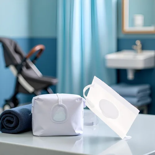 Vista 7 de Funda blanca para toallitas húmedas para bebé, soporte de viaje, mantiene las toallitas húmedas, juego de soportes para toallitas húmedas, soportes