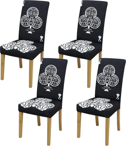 Vista 97 de Fundas para Sillas de Comedor, Juego de Fundas para Sillas de Comedor de 4 Piezas, Fundas Elásticas para Sillas de Cocina, Fundas para Sillas