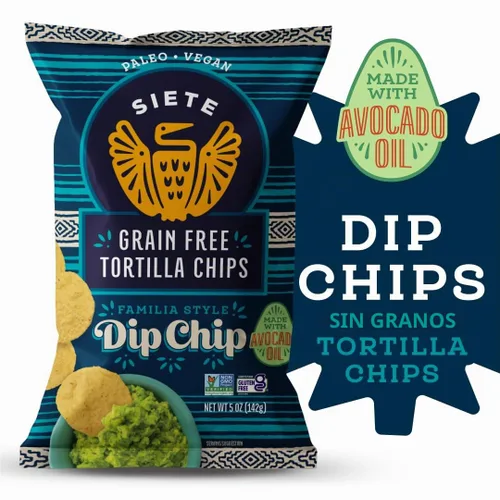 Vista 4 de Siete Chips de tortilla sin granos, sin gluten, aprobados por Whole30, paleo, vegano, sin OMG, chips de inmersión, 5 onzas (paquete de 3)
