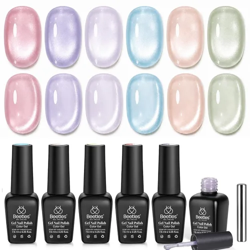 Vista 14 de Beetles - Juego de esmaltes de uñas de gel azul, 6 colores A - Azul Bubble Splash