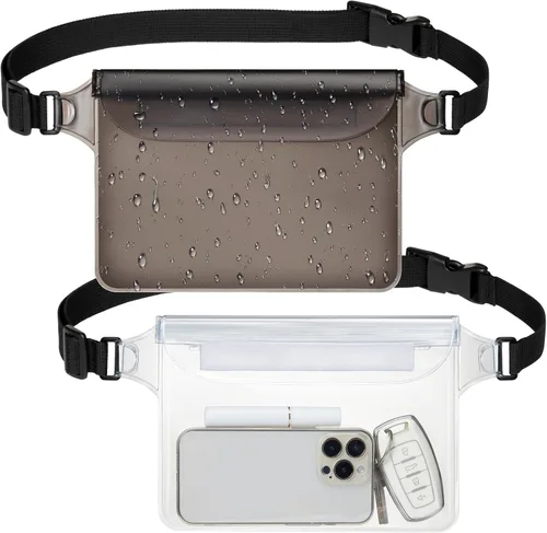 Vista 14 de F-color Riñonera impermeable – Cruise Essentials 2026 – Bolsa impermeable con correa ajustable en la cintura, bolsa seca enrollable con triple
