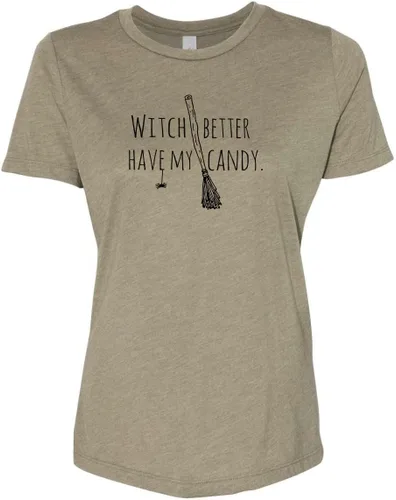 Vista 15 de Cute Women's Screen Printed Crew Neck Tee, Shirts With Sayings, Dusty Blue or Olive