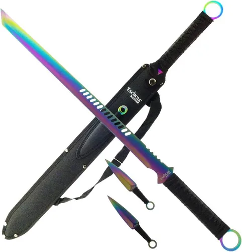 Vista 9 de Juego de machete con cuchillos de lanzamiento. para camping, deportes al aire libre y colecciones