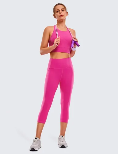 Vista 3 de CRZ YOGA Butterluxe - Leggings capri de entrenamiento con bolsillos de 21 pulgadas, cintura alta, para gimnasio, atletismo, yoga
