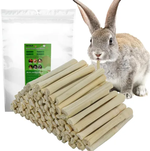 Vista 8 de BWOGUE Bocadillos para mascotas de 10.58 oz, juguete masticable de bambú dulce para ardillas, conejillos de indias, hámster chinchilla