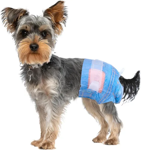 Vista 9 de Pet Soft Pañales desechables para perros hembras, pañales desechables para gatos, pañales para cachorros, 8 unidades, XS