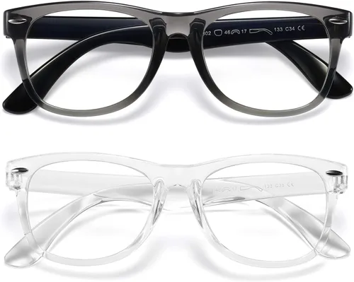 Vista 8 de DYLB Lentes de bloqueo de luz azul para niños y niñas, paquete de 2, anteojos de computadora para niños de 3 a 9 años, antiluz azul y dolor de Negro