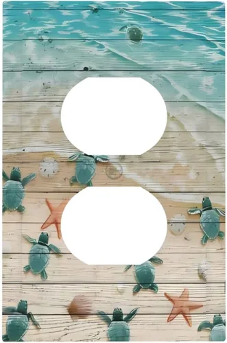 Vista 82 de Mid Century Morden Boho - Placa de pared para interruptor de luz dúplex de 1 banda, placa frontal decorativa eléctrica para receptáculo para baño