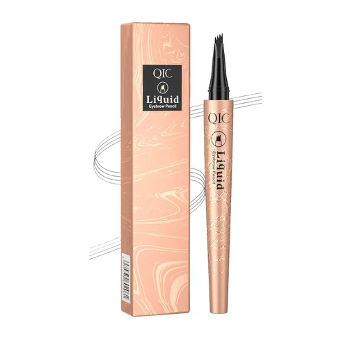 Vista 2 de Pluma Microblading de cejas gris impermeable – Pluma de cejas de cuatro puntos para cejas de aspecto natural, de larga duración y a prueba