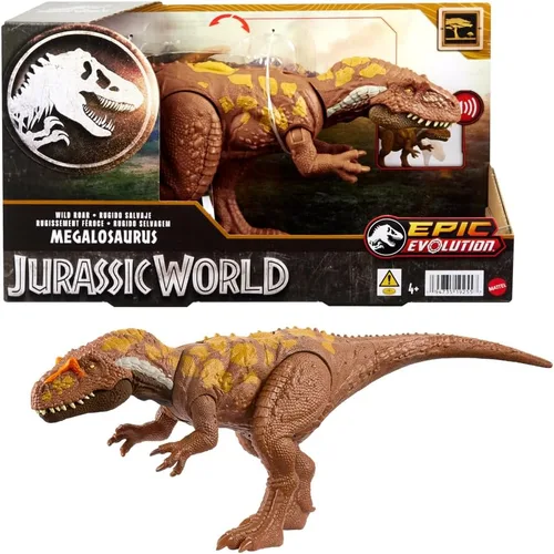 Vista 12 de Jurassic World Mattel - Figura de dinosaurio salvaje ruge y golpea modelos surtidos (HLP14)