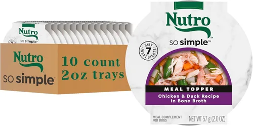 Vista 14 de Nutro So Simple Complemento de comida húmeda para perros, receta de pollo en caldo de huesos, bandejas de 2 onzas (10 unidades, paquete de 1)