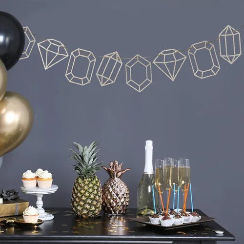 Vista 5 de Cartel de gemas con purpurina, decoración de fiesta de cumpleaños con temática de piedras preciosas, decoraciones de novia futura, fiesta de joyas