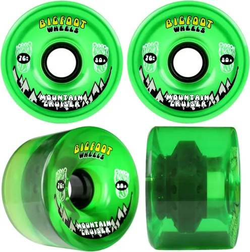 Vista 4 de Core París 180 Longboard Trucks Paquete Bigfoot 76MM Cruisers Green Wheels