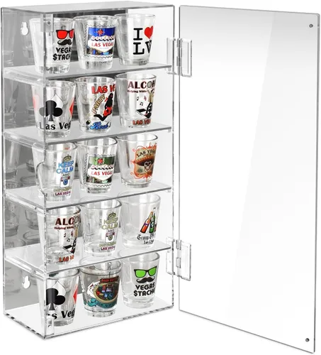 Vista 7 de Ikee Design Organizador de acrílico con 5 estantes con respaldo espejado. Transparente sin puerta