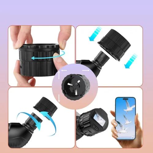 Vista 3 de Cámara digital de telescopio ocular de 64 GB: grabación de video 2K y accesorio de microscopio WiFi para telescopio, adaptador de ocular