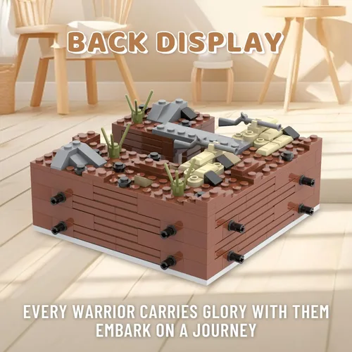 Vista 8 de WW2 Battlefield - Juego de bloques militares de esquina derecha (200 piezas) para construir libremente escenas de batalla