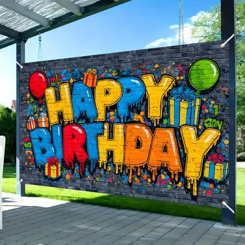 Vista 12 de Nuxovilar - Cartel de feliz cumpleaños de baloncesto neón de 71 x 43 pulgadas Fondo de baloncesto neón de alta energía para noches