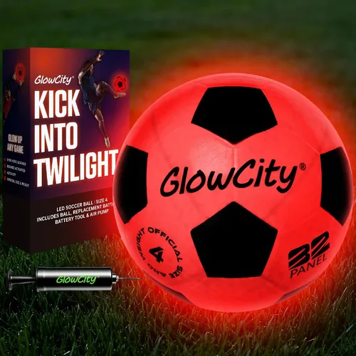 Vista 11 de GlowCity Balón de fútbol que brilla en la oscuridad - Tamaños 3, 4, 5 para niños, adolescentes y adultos - Balón de fútbol que se ilumina con 2